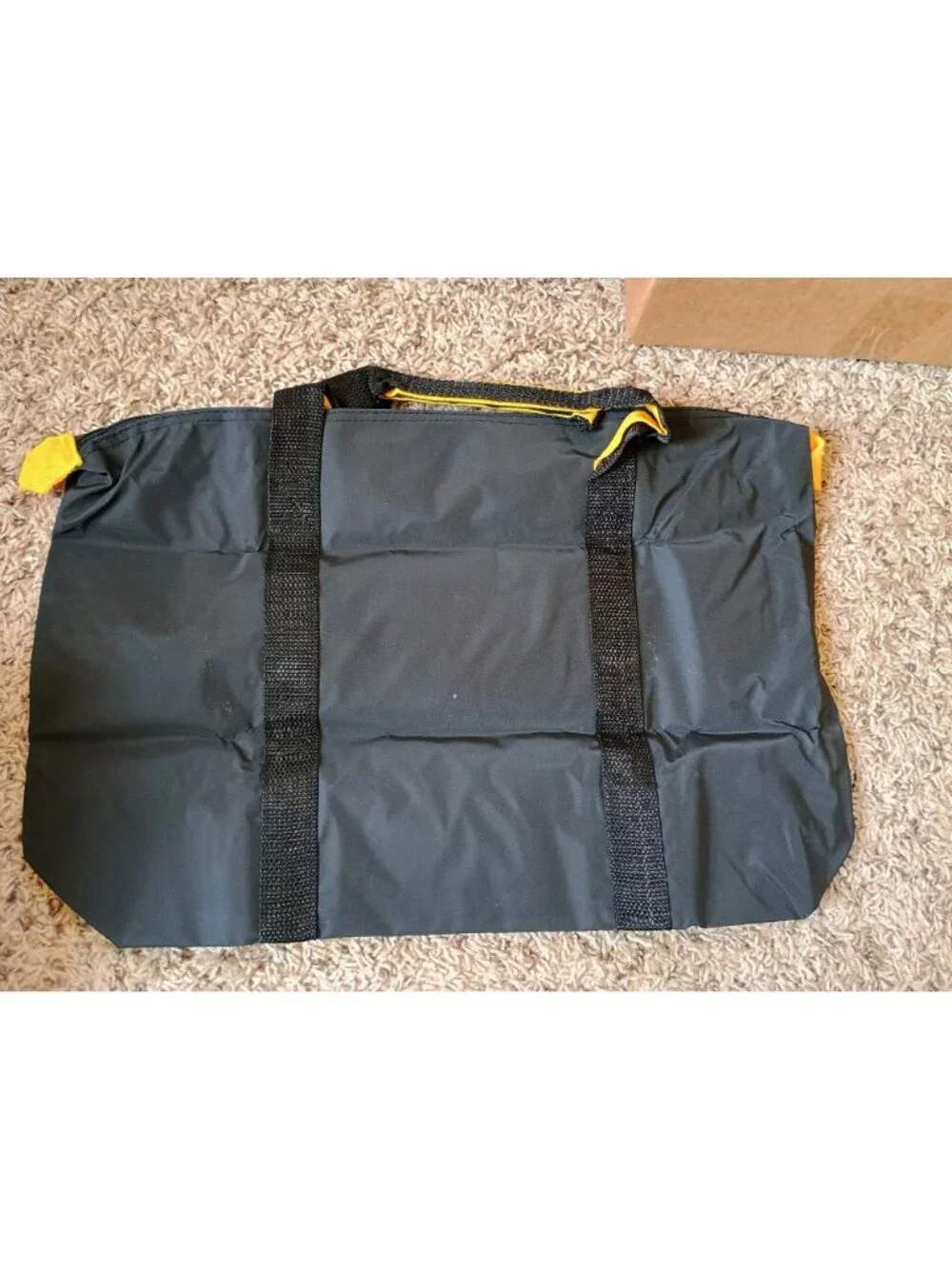 Bill blass Black nylon tote bag with vibrant yellow accents excellent condition